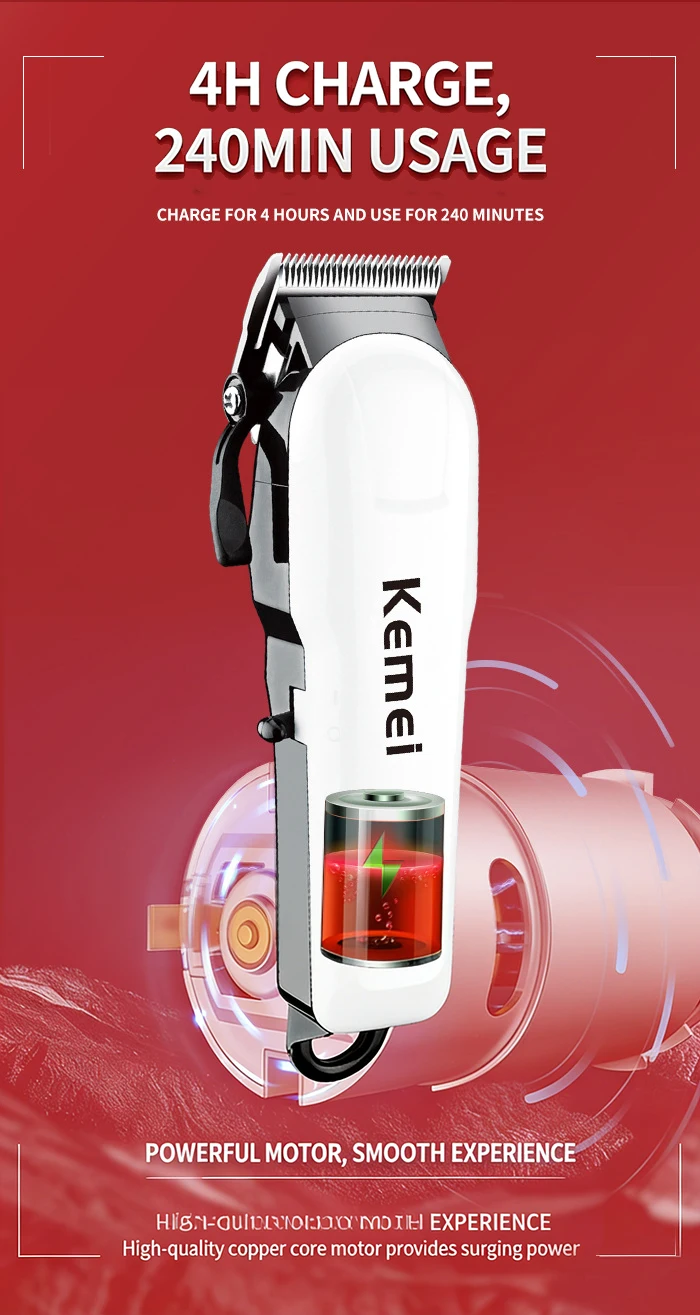 Kemei Hair Clipper Or Blade Hair Cut Maching Wireless Trimmer Men Professional Clipper Machine Rechargeable Hair Cut Barber 809A