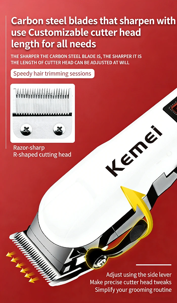Kemei Hair Clipper Or Blade Hair Cut Maching Wireless Trimmer Men Professional Clipper Machine Rechargeable Hair Cut Barber 809A