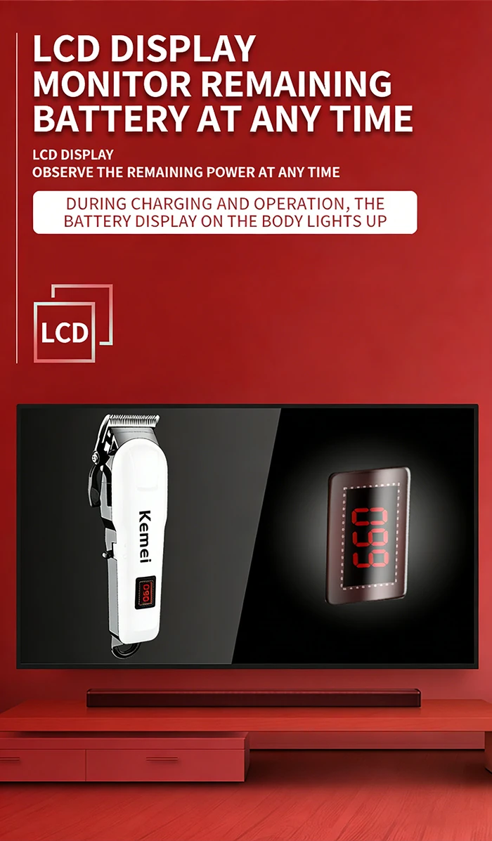 Kemei Hair Clipper Or Blade Hair Cut Maching Wireless Trimmer Men Professional Clipper Machine Rechargeable Hair Cut Barber 809A