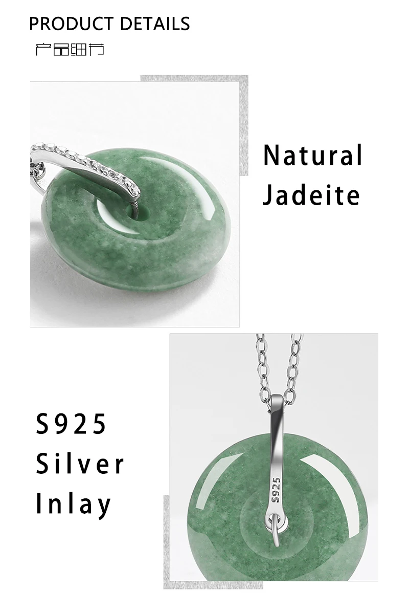 Natural Green Jadeite Peace Pendant With S925 Silver Clasp The Clasp Is Embedded And Suitable For Women To Wear