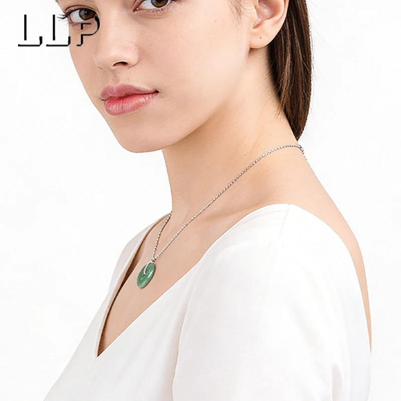 Natural Green Jadeite Peace Pendant With S925 Silver Clasp The Clasp Is Embedded And Suitable For Women To Wear