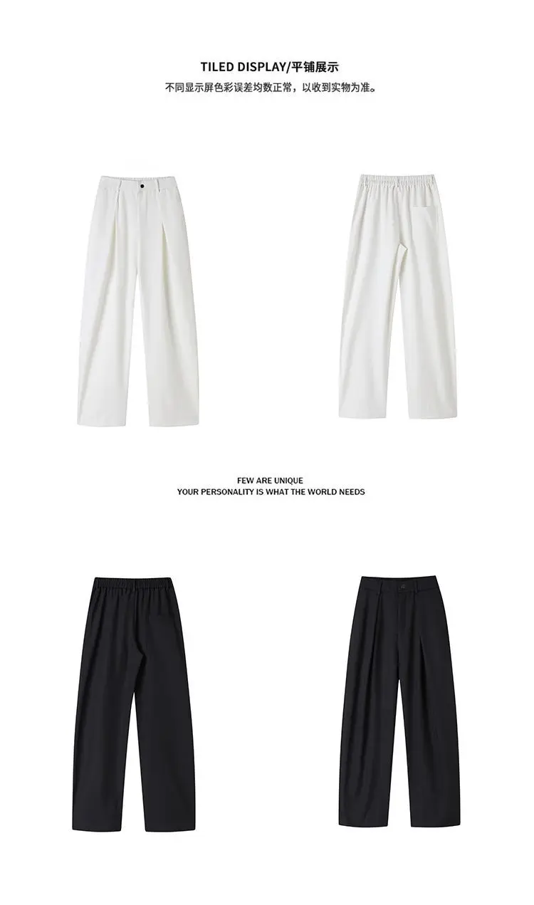 Streetwear Wide Leg Casual Pants Men Harajuku Curved Suit Pants Black Flared Long Trousers High-quality Breand Oversize Baggy