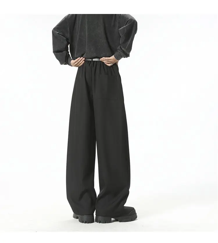 Streetwear Wide Leg Casual Pants Men Harajuku Curved Suit Pants Black Flared Long Trousers High-quality Breand Oversize Baggy