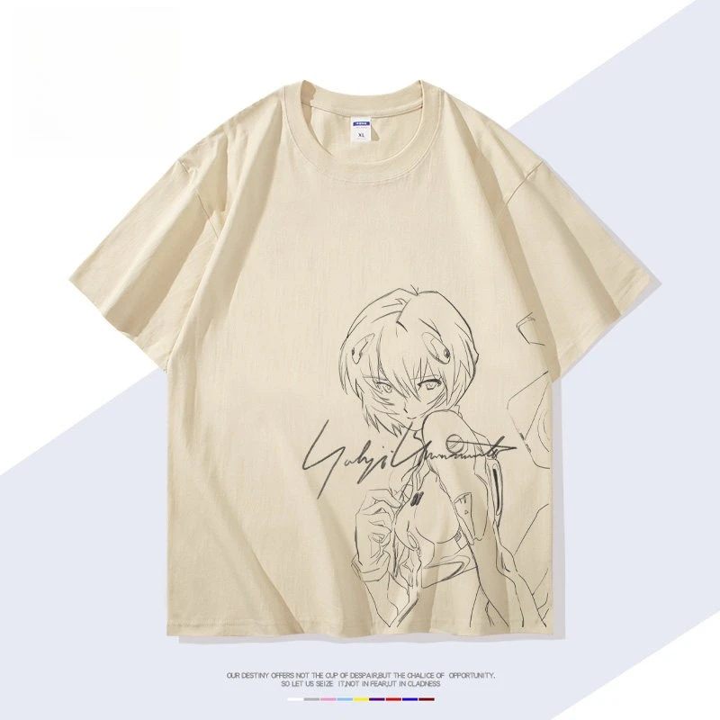 Neon Genesis Evangelion Rei Ayanami Printed T-shirt Men's and Women's T-shirt Men's Top Sports T-shirt Men's T-shirt Summer Tee