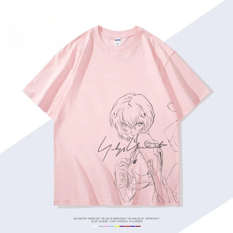 Neon Genesis Evangelion Rei Ayanami Printed T-shirt Men's and Women's T-shirt Men's Top Sports T-shirt Men's T-shirt Summer Tee