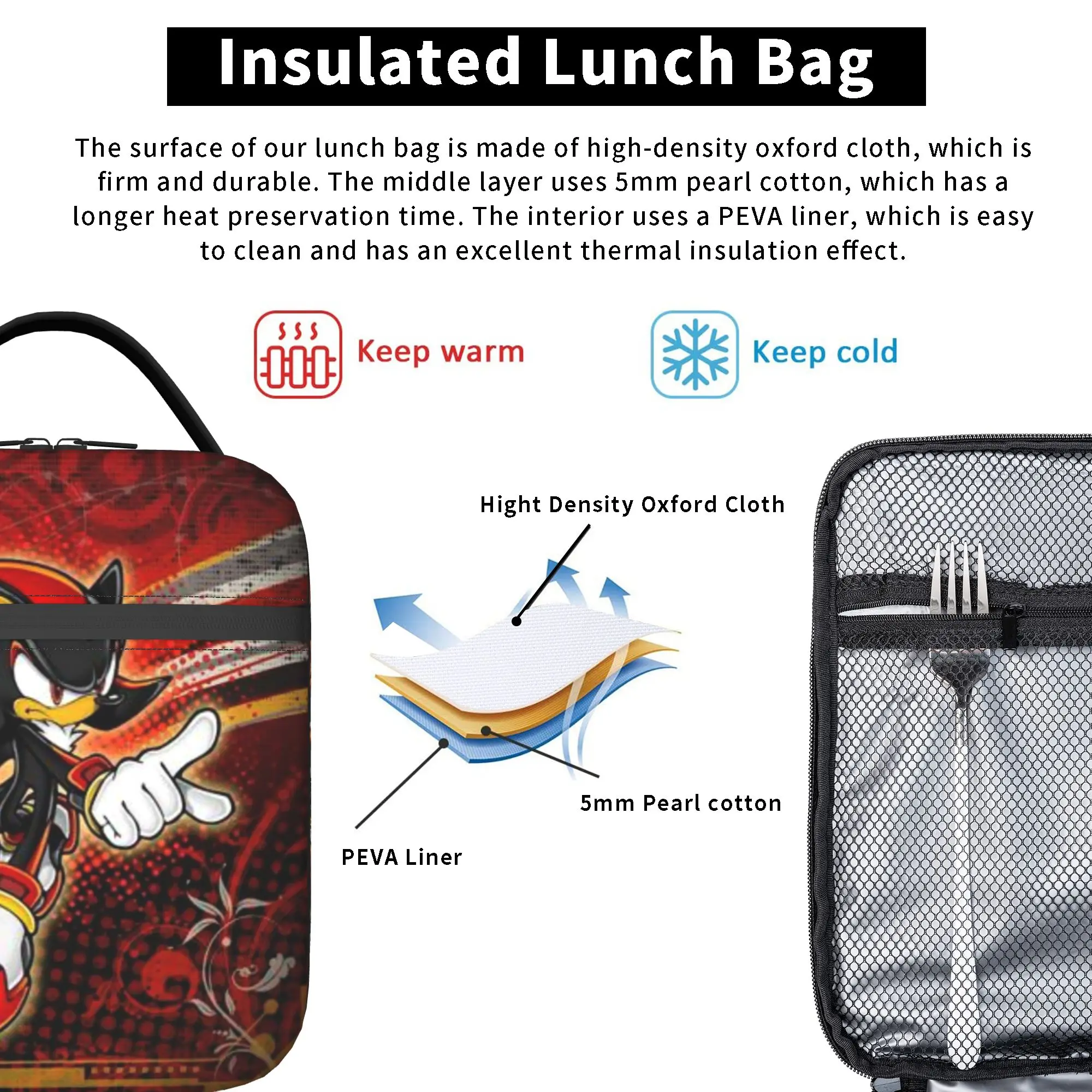 Insulated Lunch Bags Shadowed S-Soniced Product Lunch Container New Cooler Thermal Bento Box For School