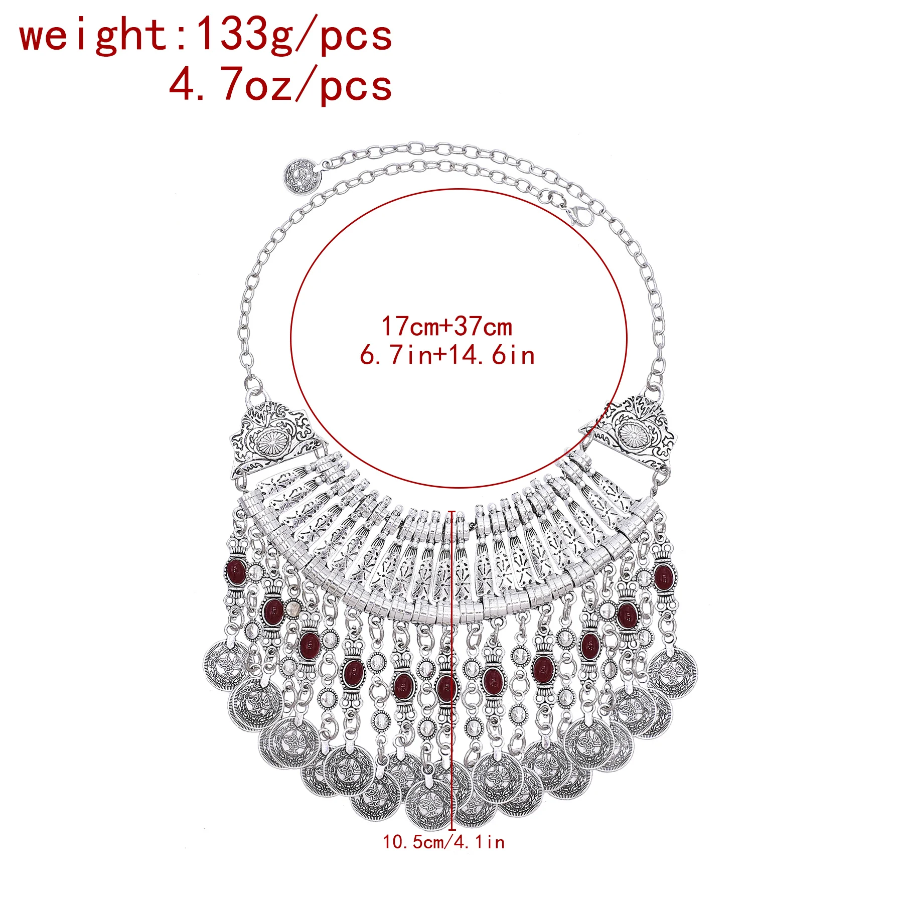 Vintage Coins Tassel Bib Necklace For Women Boho Gypsy Ethnic Trible Accessory Afghan Turkish Charms Female Exaggerate Jewelry