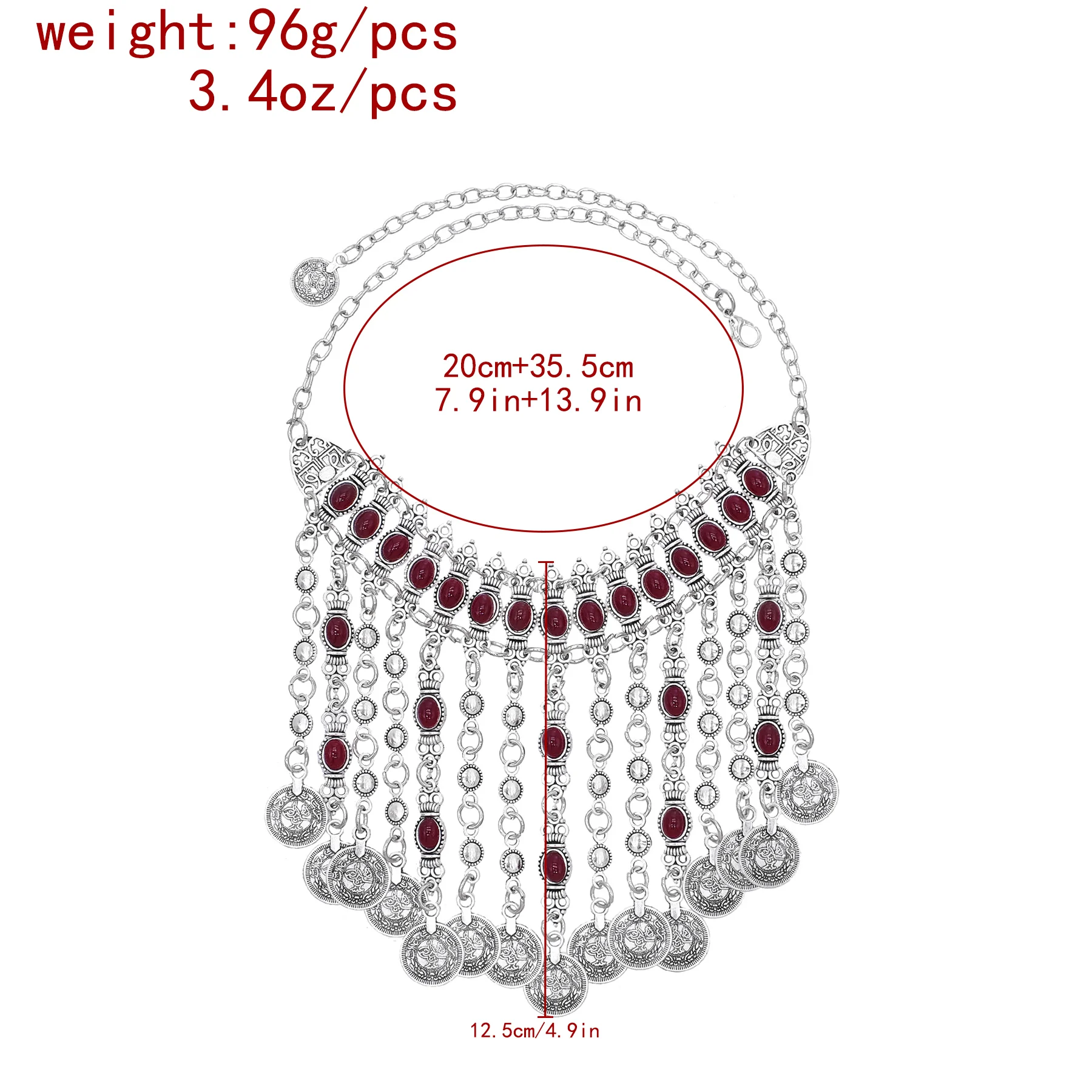 Vintage Coins Tassel Bib Necklace For Women Boho Gypsy Ethnic Trible Accessory Afghan Turkish Charms Female Exaggerate Jewelry