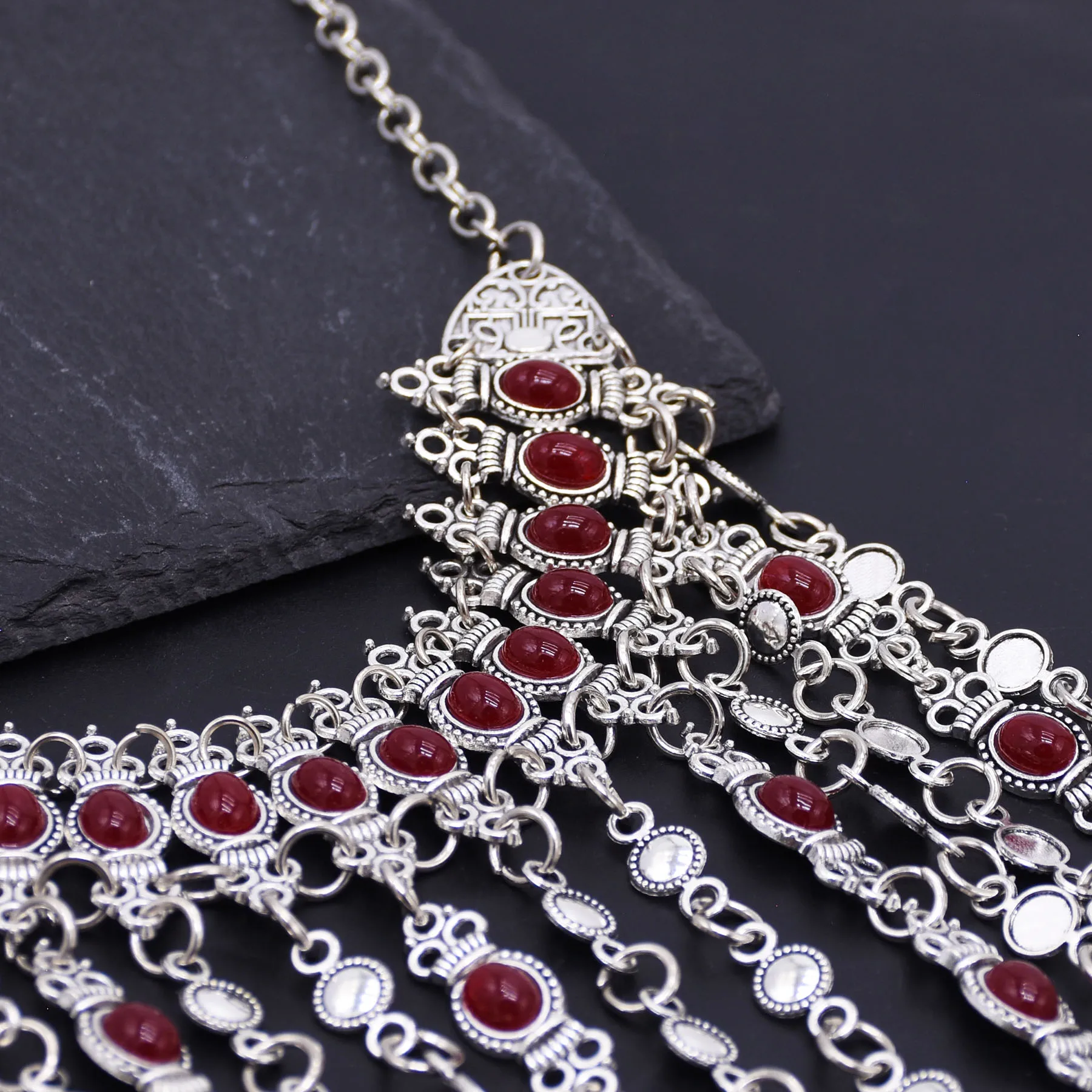Vintage Coins Tassel Bib Necklace For Women Boho Gypsy Ethnic Trible Accessory Afghan Turkish Charms Female Exaggerate Jewelry