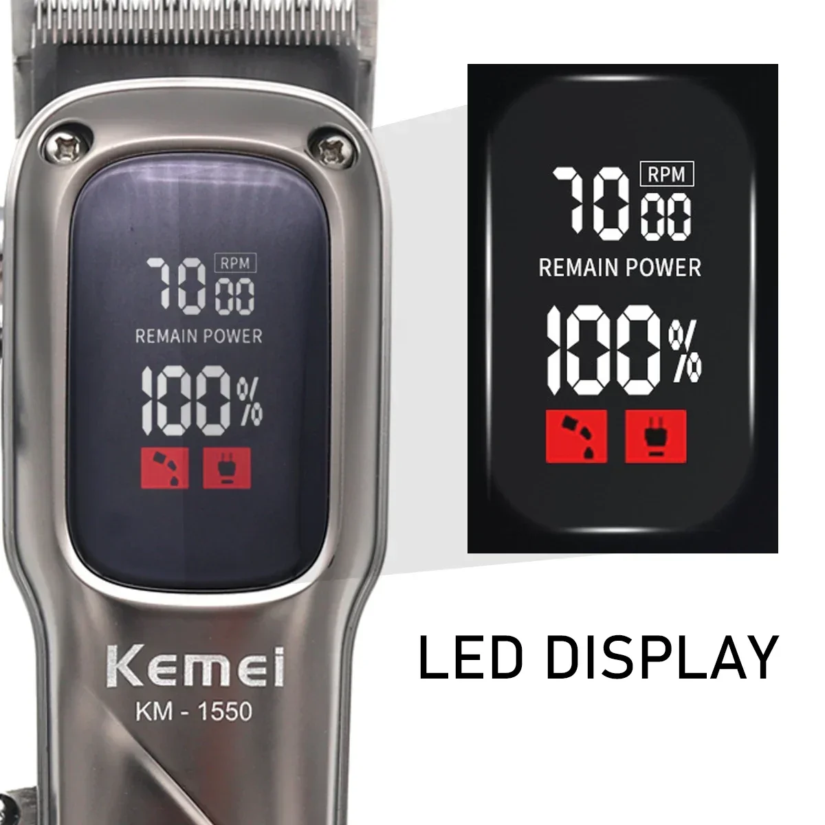 Kemei Hair Clipper Km-1550 Design Hair Trimmer Professional Electric Carving Hair Salon Clipper for Commercial Clippers for Men