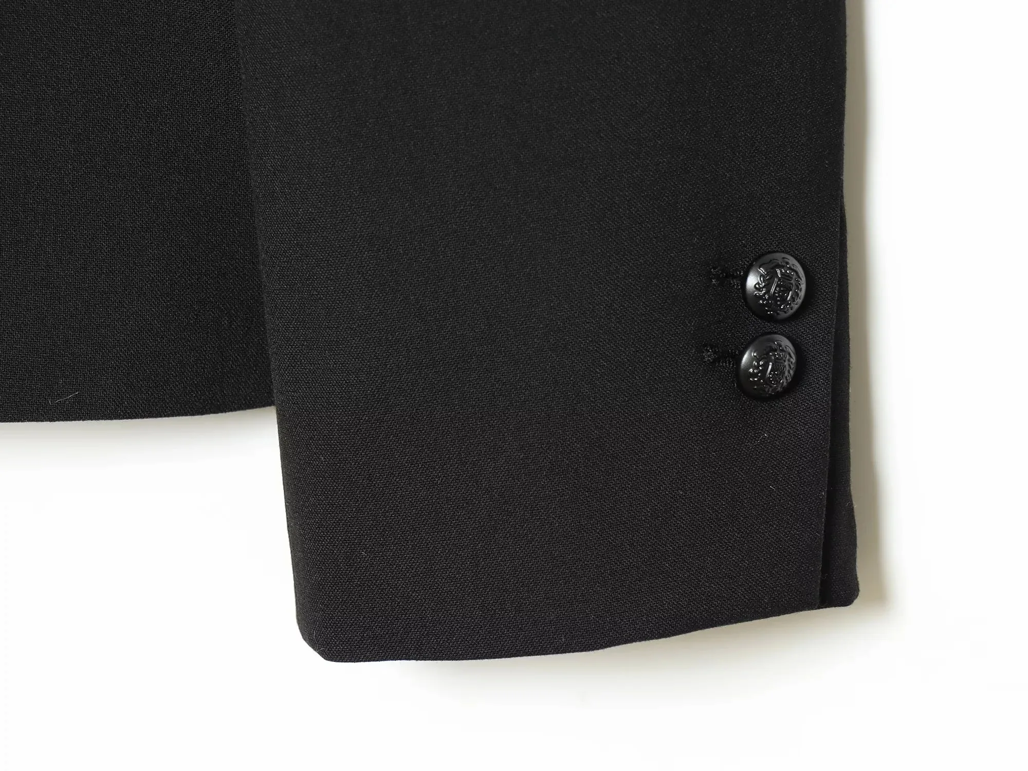 Women Elegant Button Blazer Coat Women Stand Collar Full Sleeve Black Suit Jackets Female Spring Commute Daily Outwear