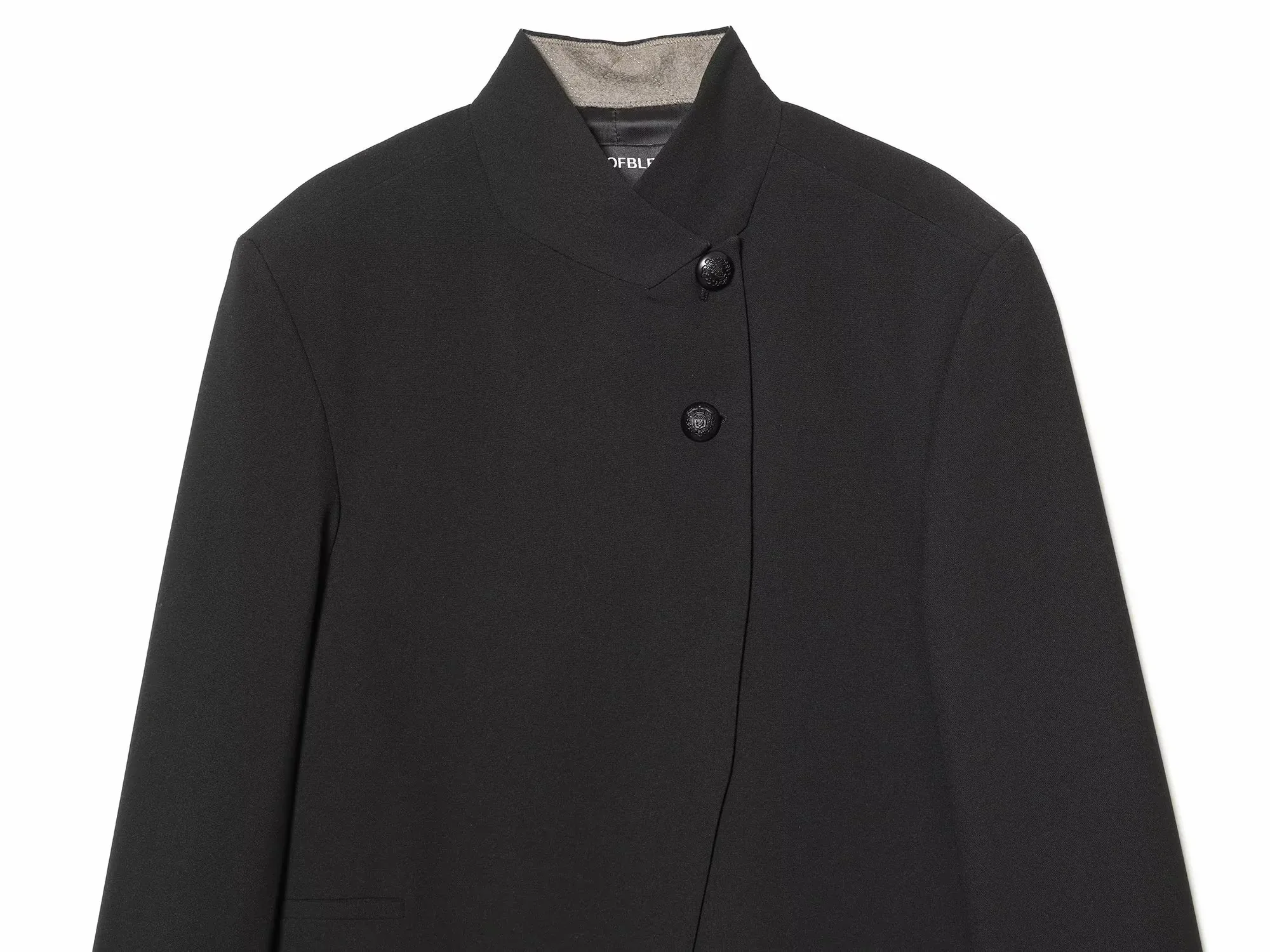 Women Elegant Button Blazer Coat Women Stand Collar Full Sleeve Black Suit Jackets Female Spring Commute Daily Outwear