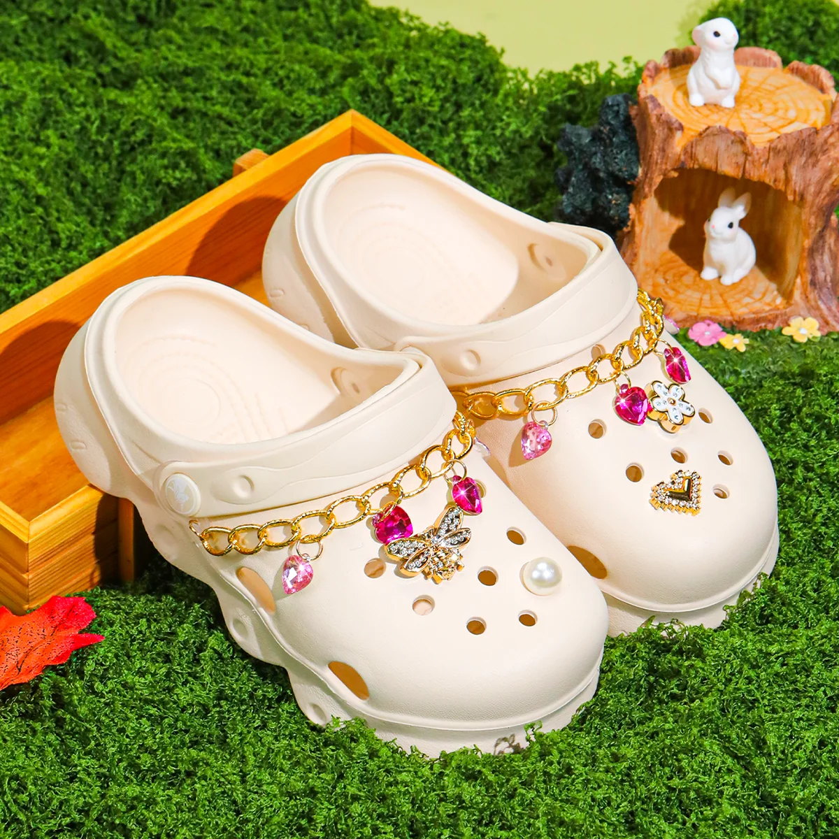 Kids' Glitter Clog, Lightweight EVA Garden Shoes, Waterproof Non-Slip Sandals, Comfortable Slip-On Shoes for Indoor Outdoor 1214