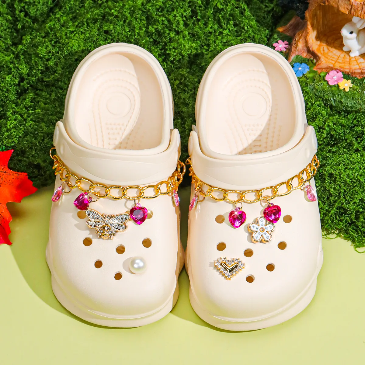 Kids' Glitter Clog, Lightweight EVA Garden Shoes, Waterproof Non-Slip Sandals, Comfortable Slip-On Shoes for Indoor Outdoor 1214