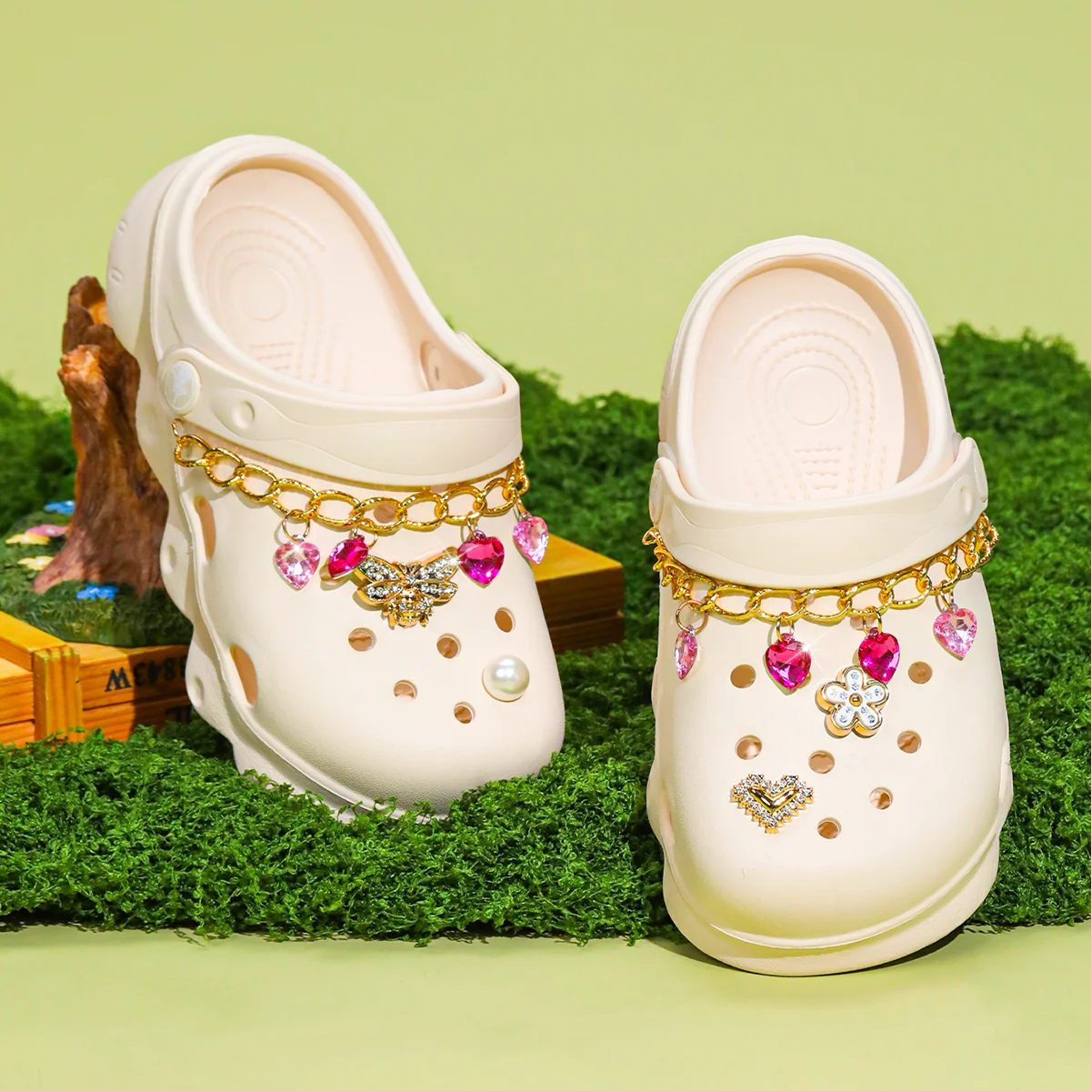 Kids' Glitter Clog, Lightweight EVA Garden Shoes, Waterproof Non-Slip Sandals, Comfortable Slip-On Shoes for Indoor Outdoor 1214