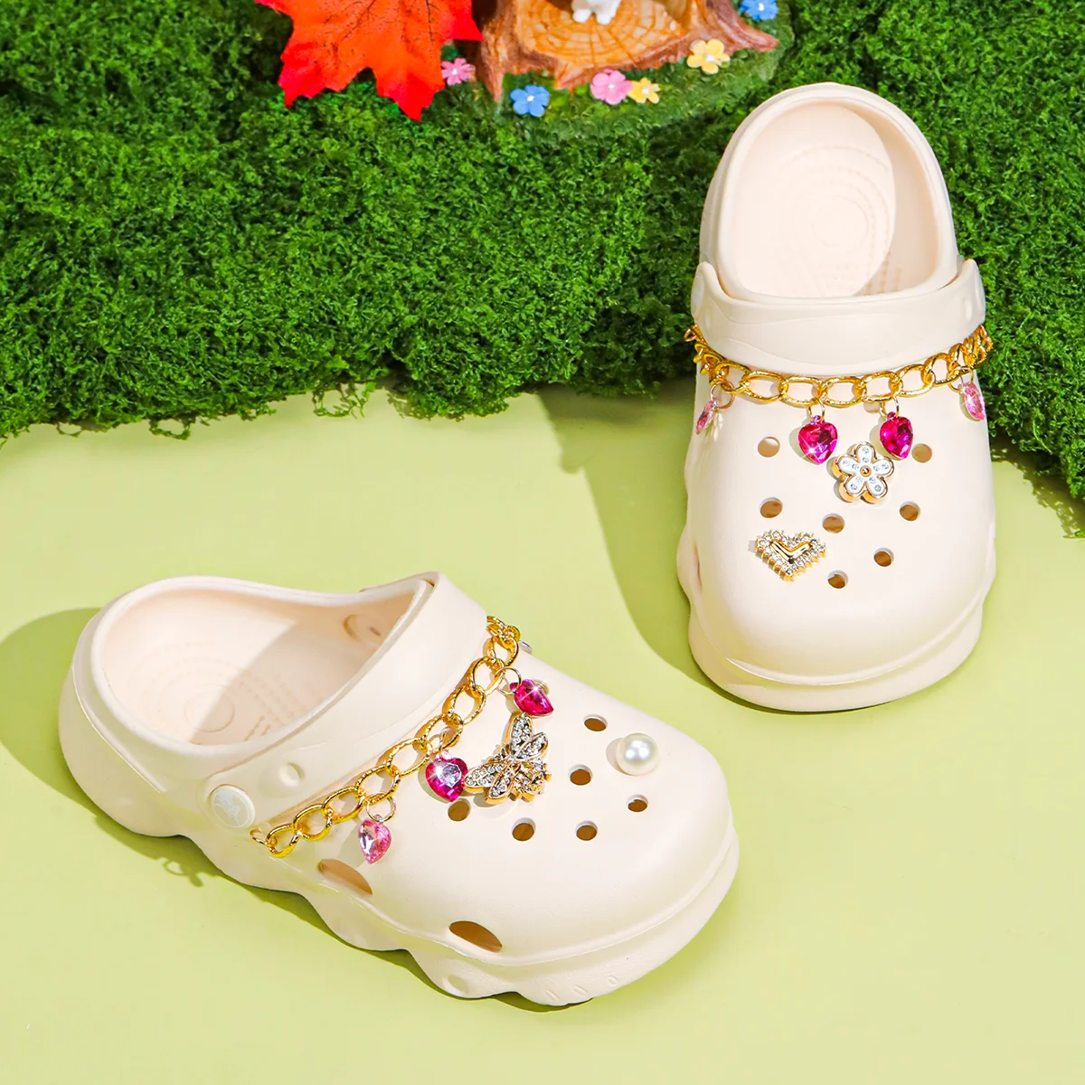 Kids' Glitter Clog, Lightweight EVA Garden Shoes, Waterproof Non-Slip Sandals, Comfortable Slip-On Shoes for Indoor Outdoor 1214