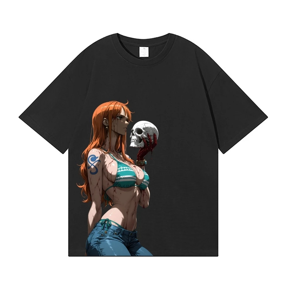 One Piece Nami Japanese Style Classic Tee High-quality Streetwear Men's Clothing Women Clothing 2026 Summer New T Shirt