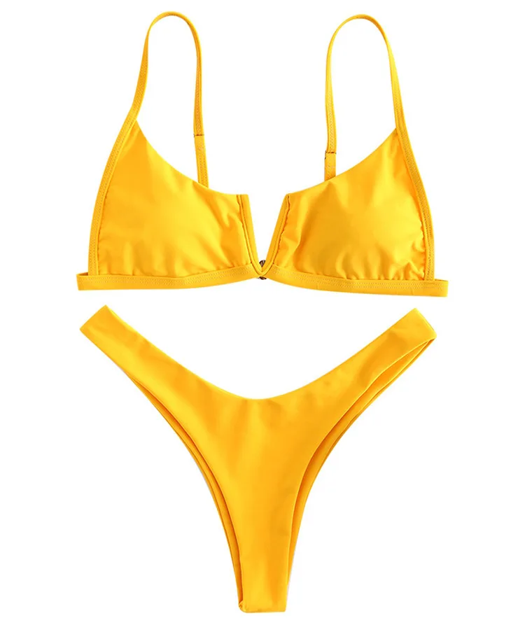 Sexy Bandeau Bikinis New V Neck Bikini Swimsuits Push Up Swimwear Female Brazilian Bikini Set Bathing Suits Biquini Swim Suit