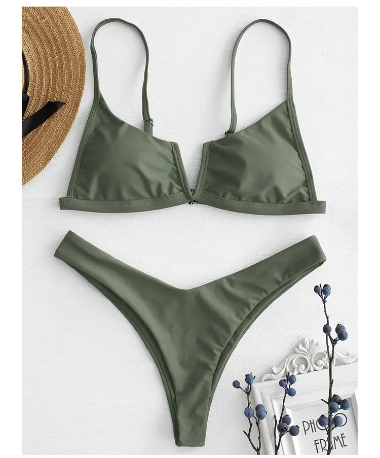 Sexy Bandeau Bikinis New V Neck Bikini Swimsuits Push Up Swimwear Female Brazilian Bikini Set Bathing Suits Biquini Swim Suit