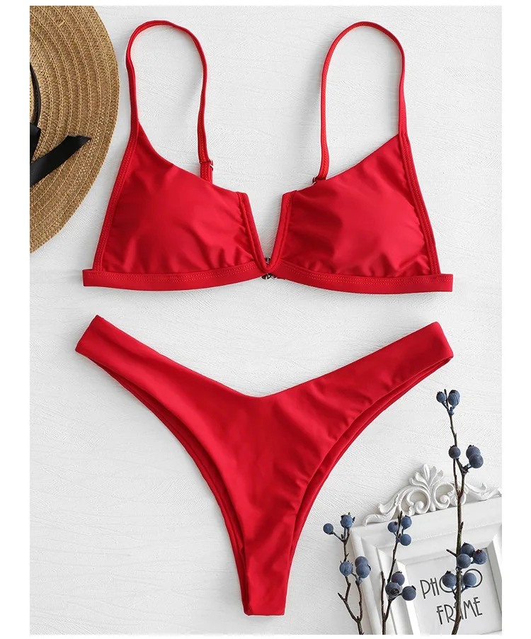 Sexy Bandeau Bikinis New V Neck Bikini Swimsuits Push Up Swimwear Female Brazilian Bikini Set Bathing Suits Biquini Swim Suit