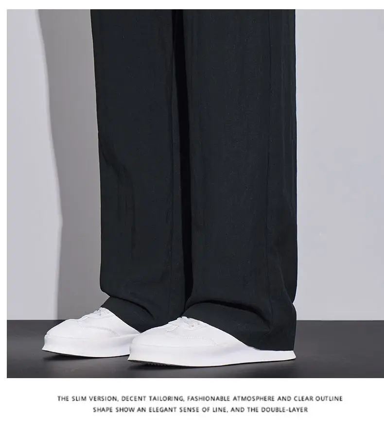 2026 Summer Men's Ice Silk Cool Casual Trousers Outdoor Sports Party Loose Cotton Linen Pants for Men Versatile Breathable Pants