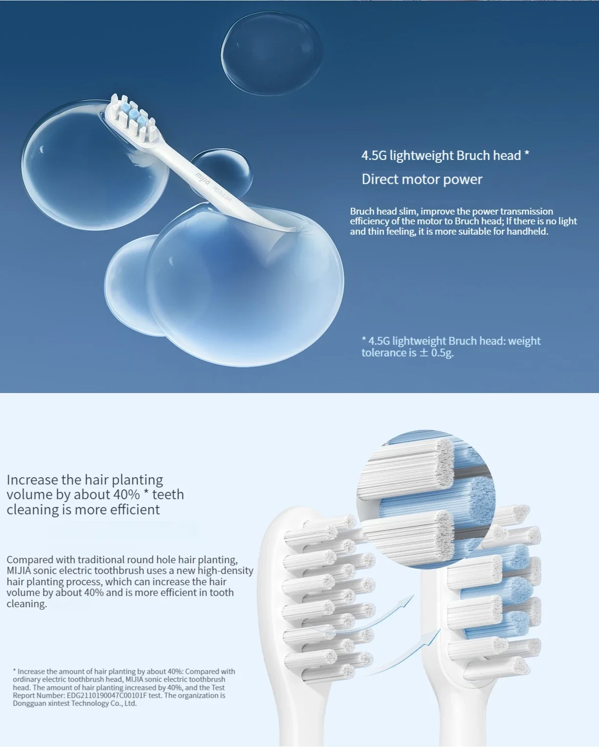 Original Replacement Toothbrush Heads for Xiaomi Mijia T301/ T302 Sonic Electric Tooth Brush Spare Heads