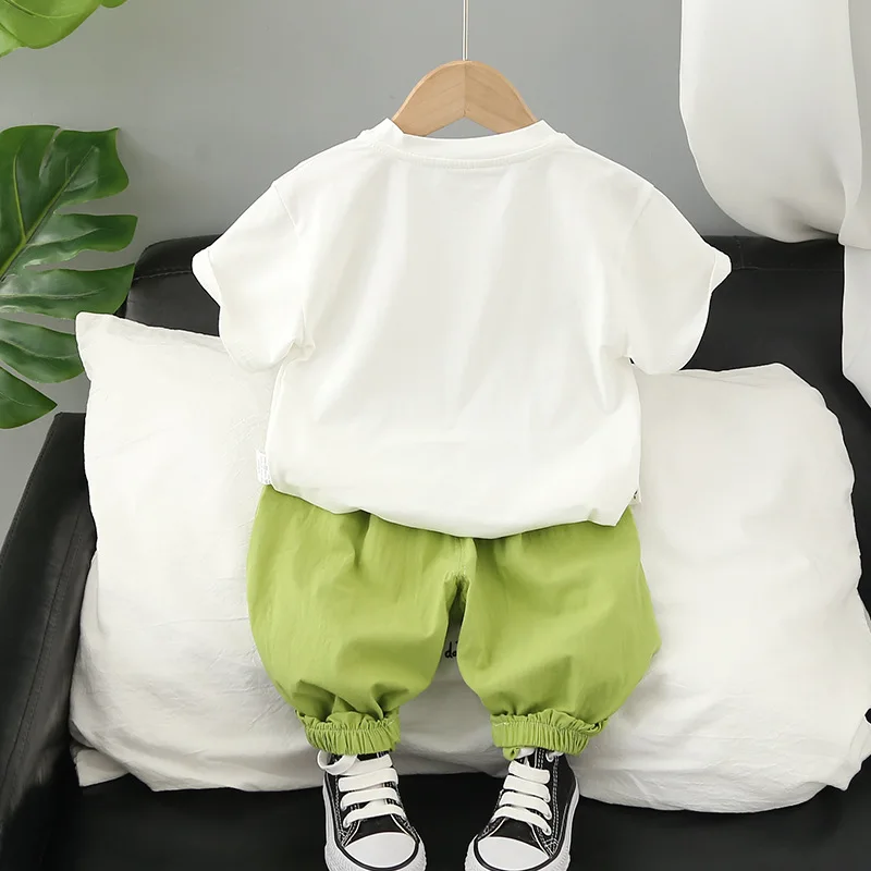New Summer Baby Boys Cartoon Short Sleeve T-shirt+Shorts Sets Infant Kids Fashion Clothing Outfits Children Clothes Sports Suits