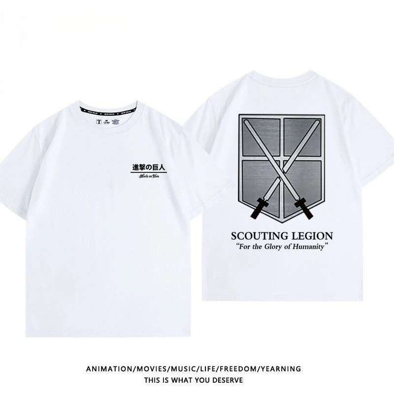 Attack on Titan Anime Wings of Freedom Printed T-shirt Men's and Women's T-shirt Men's Top Sports T-shirt 2026 Summer New Tee