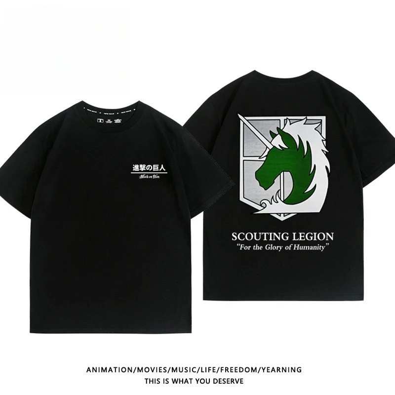 Attack on Titan Anime Wings of Freedom Printed T-shirt Men's and Women's T-shirt Men's Top Sports T-shirt 2026 Summer New Tee