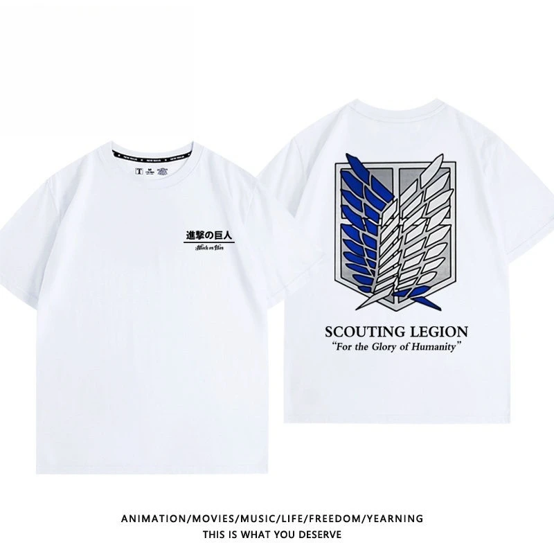 Attack on Titan Anime Wings of Freedom Printed T-shirt Men's and Women's T-shirt Men's Top Sports T-shirt 2026 Summer New Tee