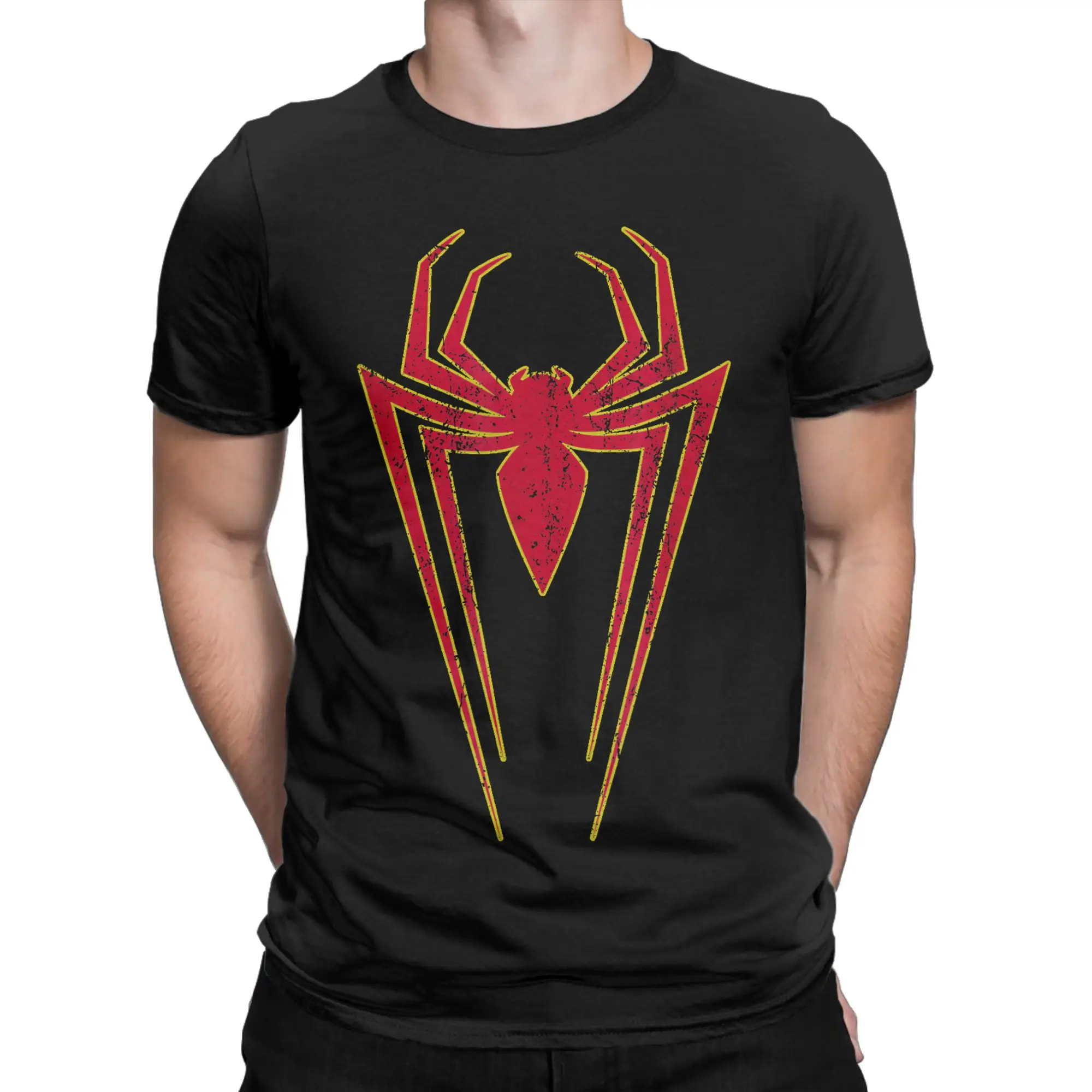 Harajuku T Shirt Spider Print 100 Cotton T Shirts  Hippie Tshirt for Men Summer Awesome Custom DIY Short Sleeve Tees