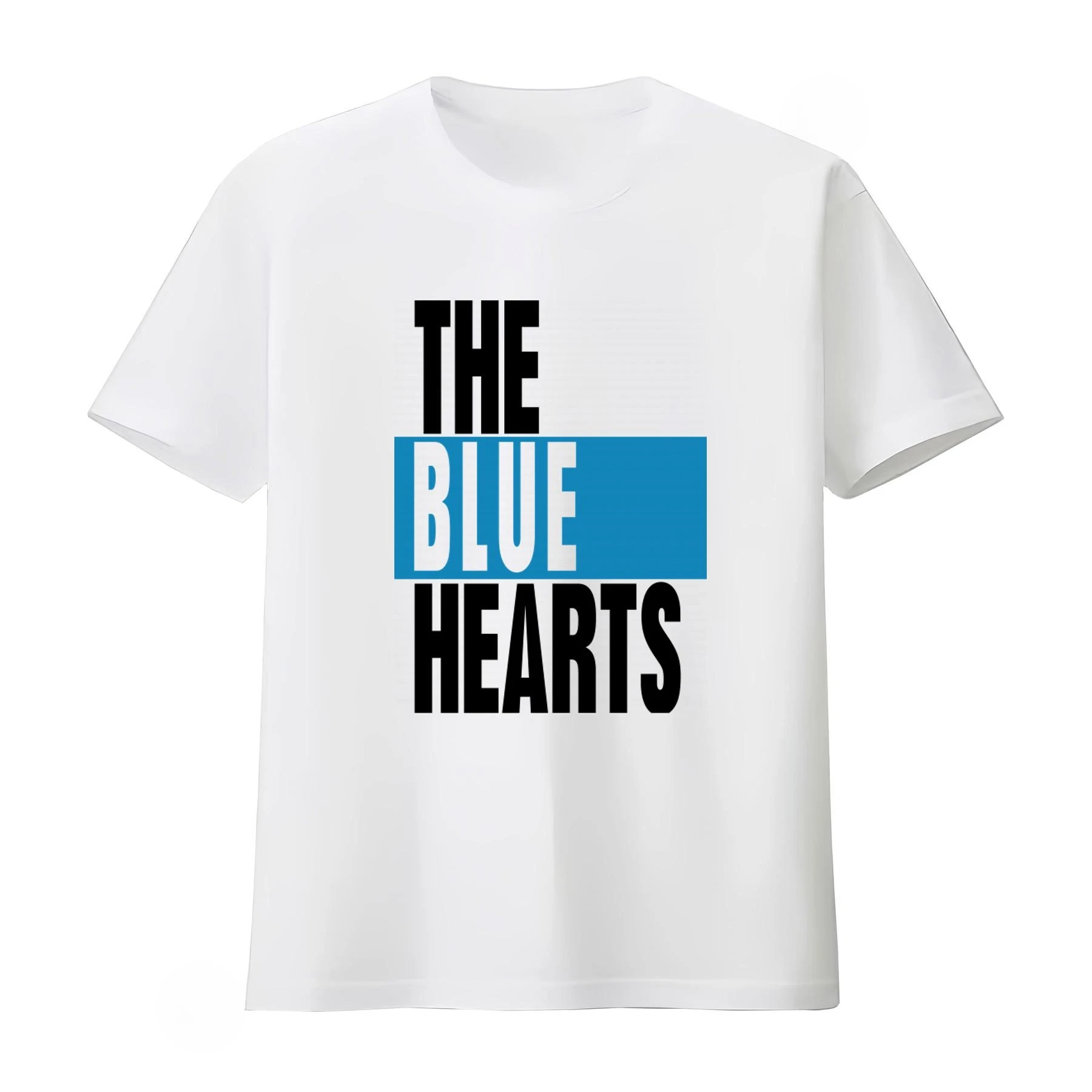 The Blue Hearts T Shirt 80's Japanese Punk Streetwear Fashion T-shirt Men's Clothing and Women Clothing 2026 Summer New T Shirt
