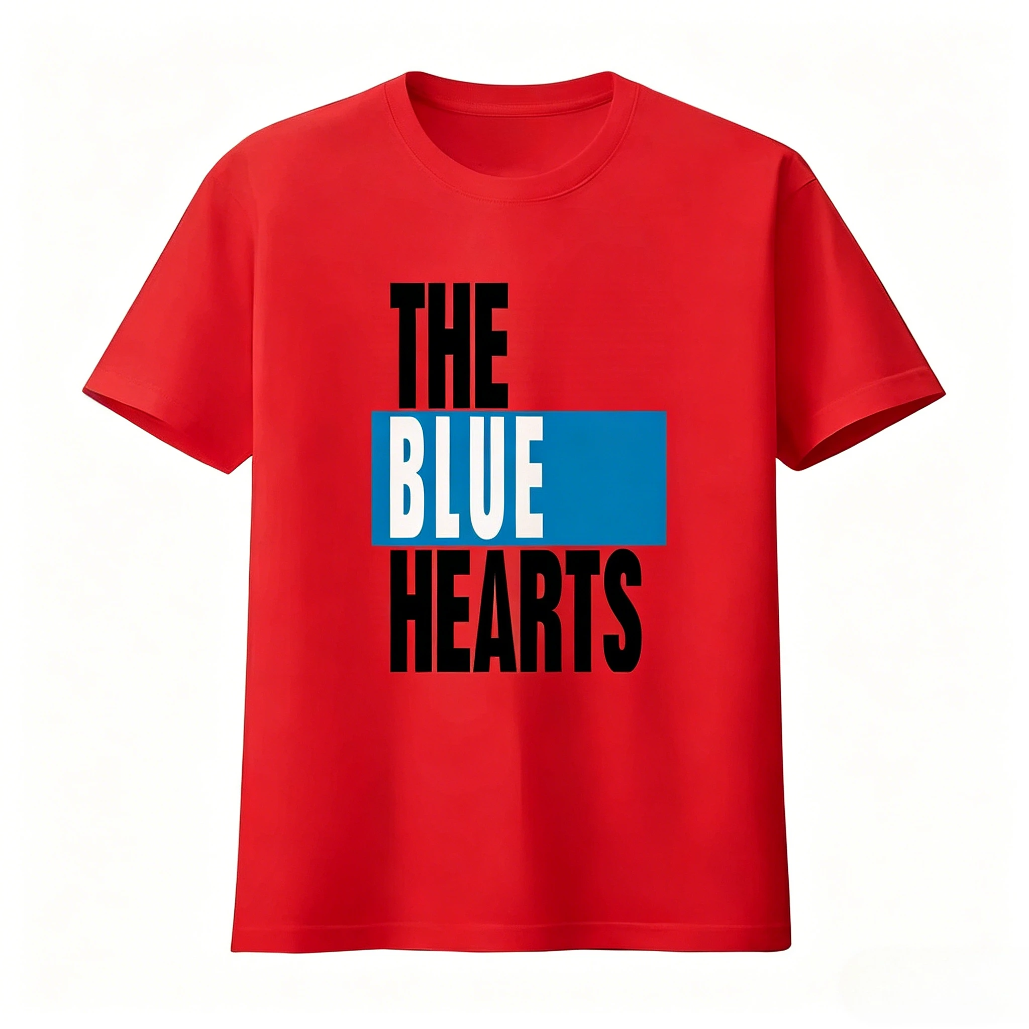 The Blue Hearts T Shirt 80's Japanese Punk Streetwear Fashion T-shirt Men's Clothing and Women Clothing 2026 Summer New T Shirt
