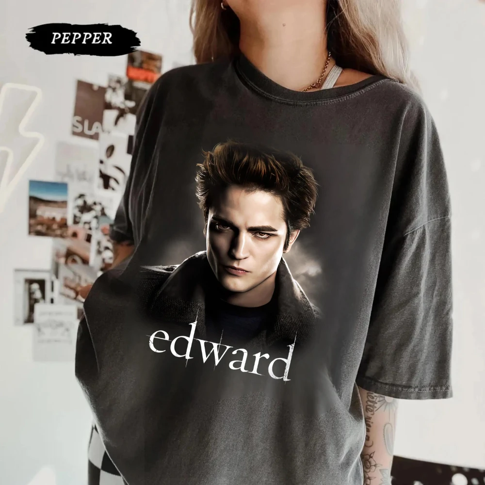 Endaya Wearing Edward T-Shirt Team Edward Movie Fan Graphic Top Women's T-shirts for Summer