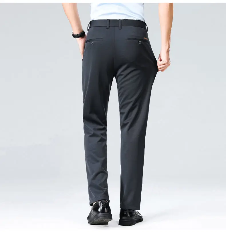 Men's Stretch Suit Pants Business Casual Dress Pants Wrinkle Resistant 4-Way Stretch Golf Casual Pants Spring Summer Blue Black