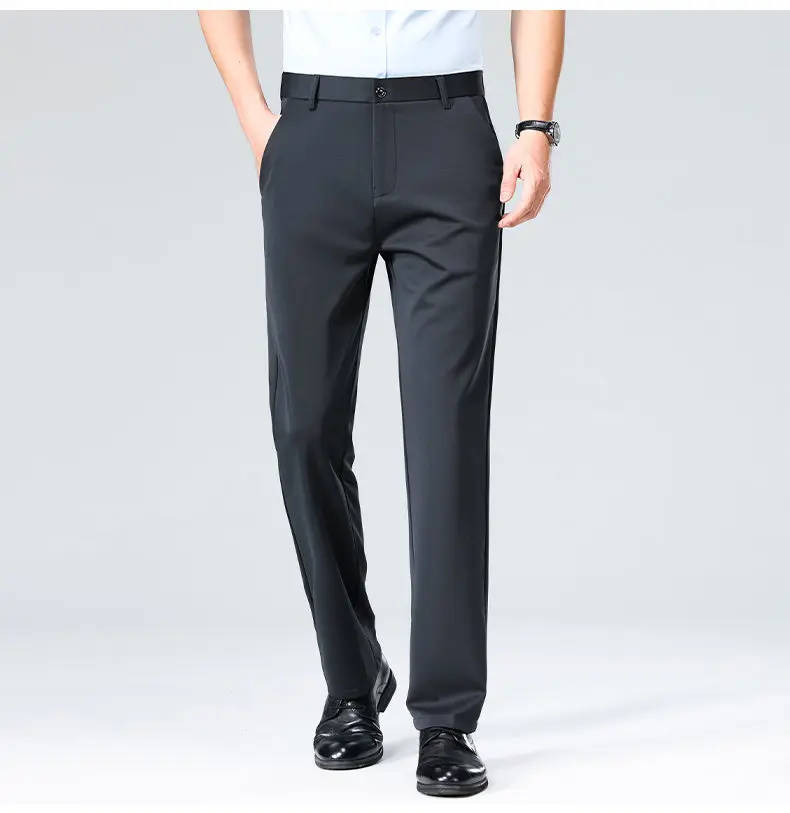Men's Stretch Suit Pants Business Casual Dress Pants Wrinkle Resistant 4-Way Stretch Golf Casual Pants Spring Summer Blue Black