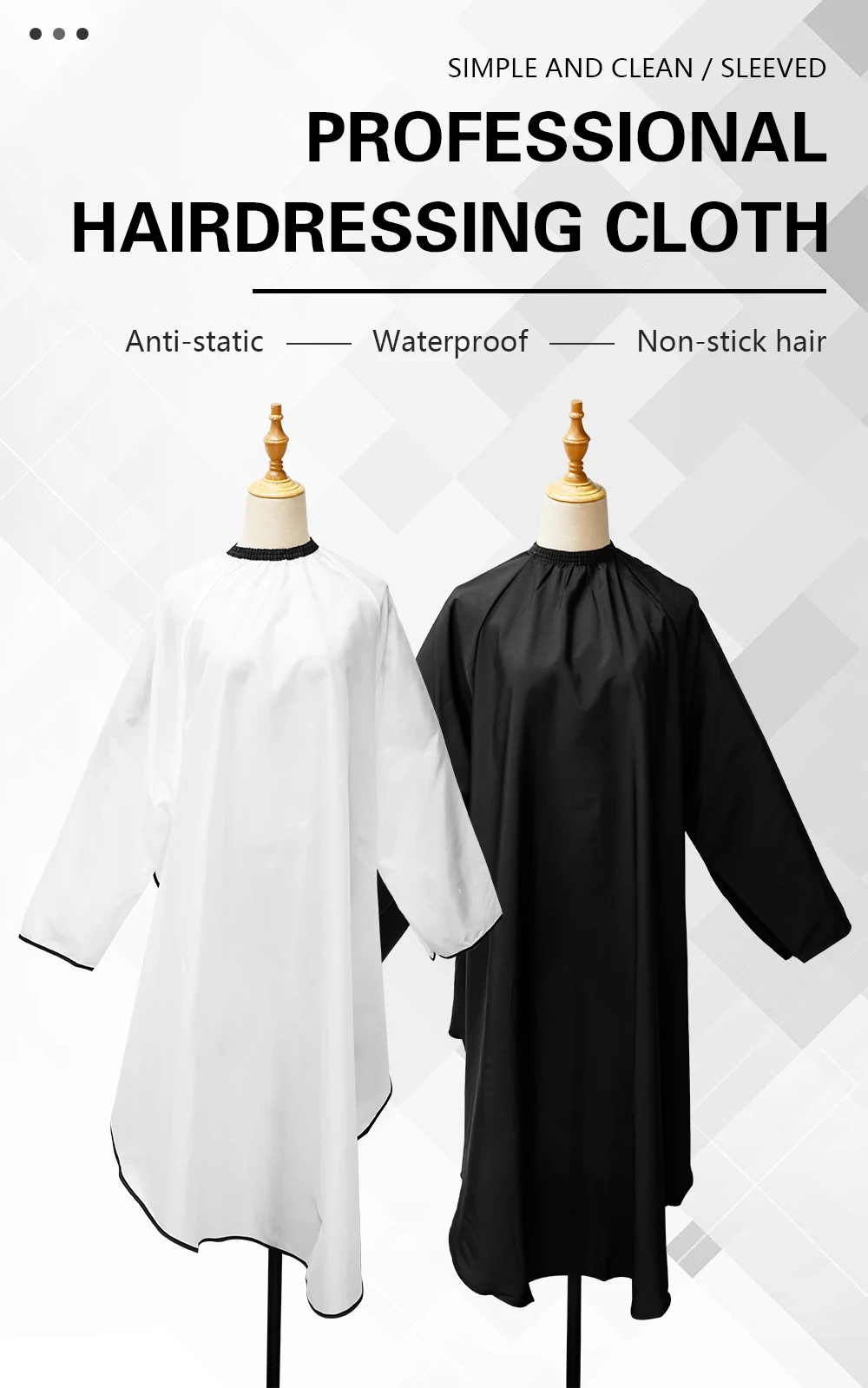 Sleeved Barber Apron, Waterproof Haircut Cape Cloth,Hairdressing Gown Styling Coat For Barbershop Salon Hair Stylist Accessories