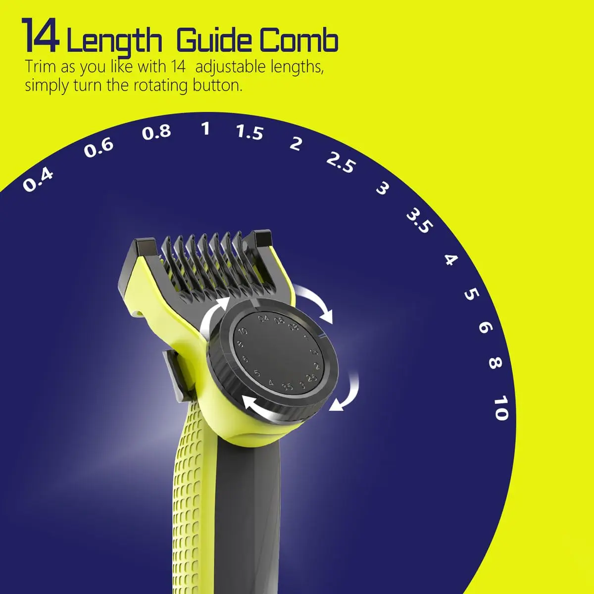 Brangdy 14 Length Adjustable Guards Combs Fit for Philips One Blade QP2520 QP2530 QP2620 QP2630 QP2724 QP2834 Electric Shaver