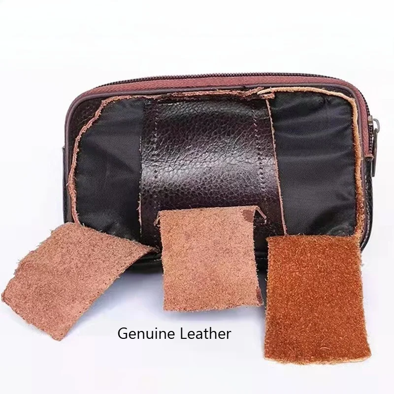 New Genuine Leather Handbag For Men Women, Large Capacity Clutch Bag With Double Zipper, Soft Money Wallet & Mobile Phone Pocket
