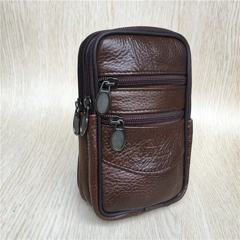 New Genuine Leather Handbag For Men Women, Large Capacity Clutch Bag With Double Zipper, Soft Money Wallet & Mobile Phone Pocket