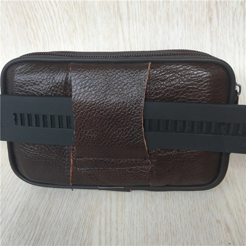 New Genuine Leather Handbag For Men Women, Large Capacity Clutch Bag With Double Zipper, Soft Money Wallet & Mobile Phone Pocket