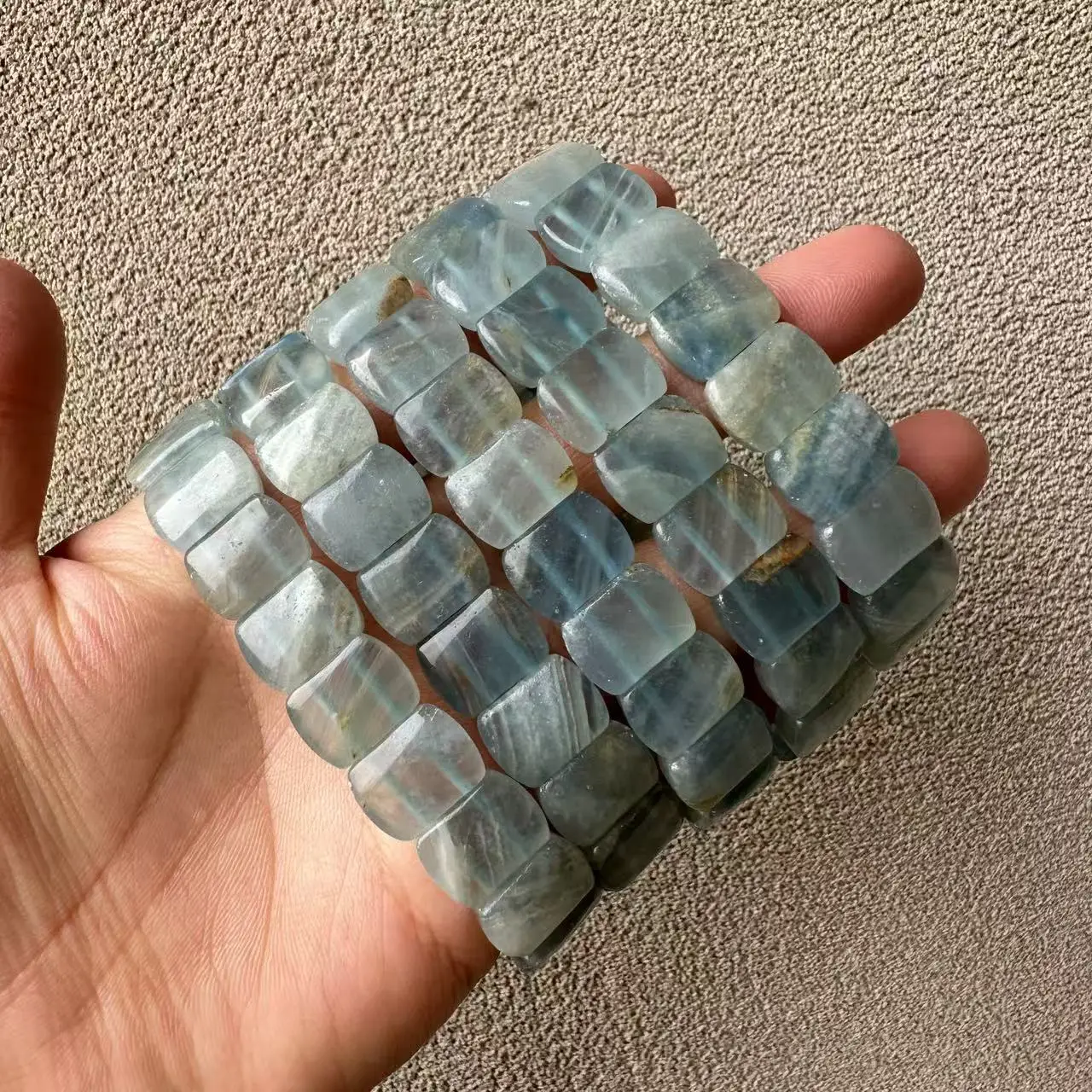 AAAA New 2026 Natural Blue Argentina Calcite Beads Bracelet about10x16mm Natural Gemstone Jewelry Bangle Unisex Gift Wholesale