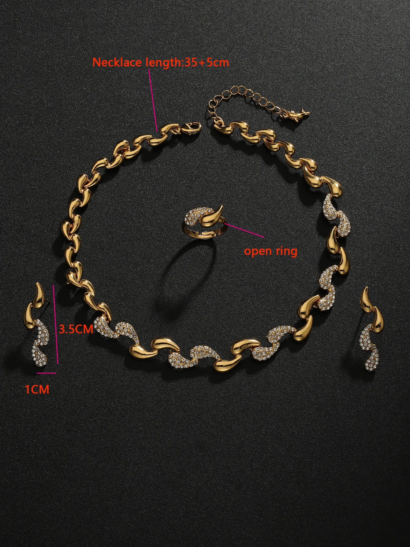 2026 New Hot sale High-end Design water droplets Necklace Pendant Earrings ring Jewelry Set Luxury Elegant Banquet Preferred