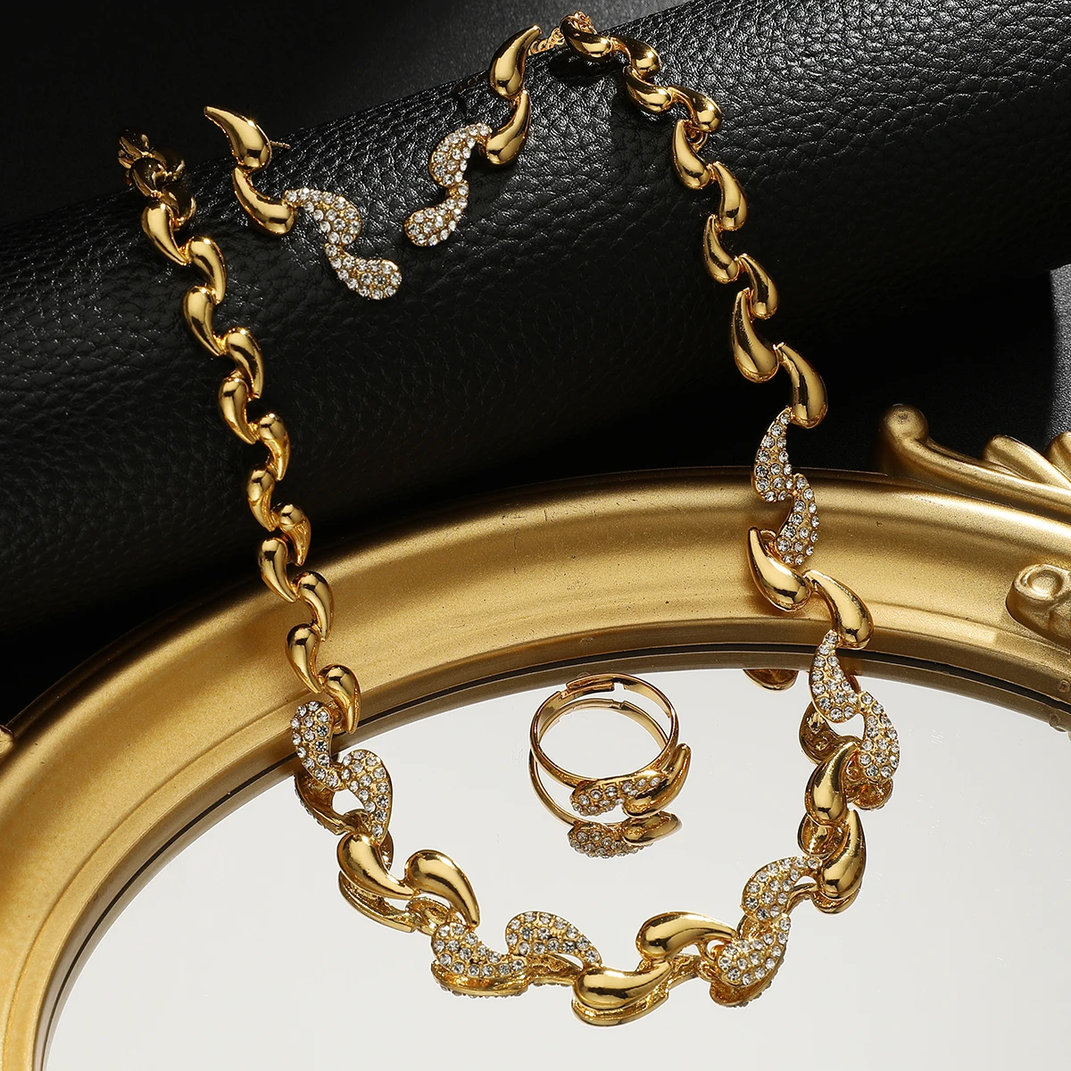 2026 New Hot sale High-end Design water droplets Necklace Pendant Earrings ring Jewelry Set Luxury Elegant Banquet Preferred