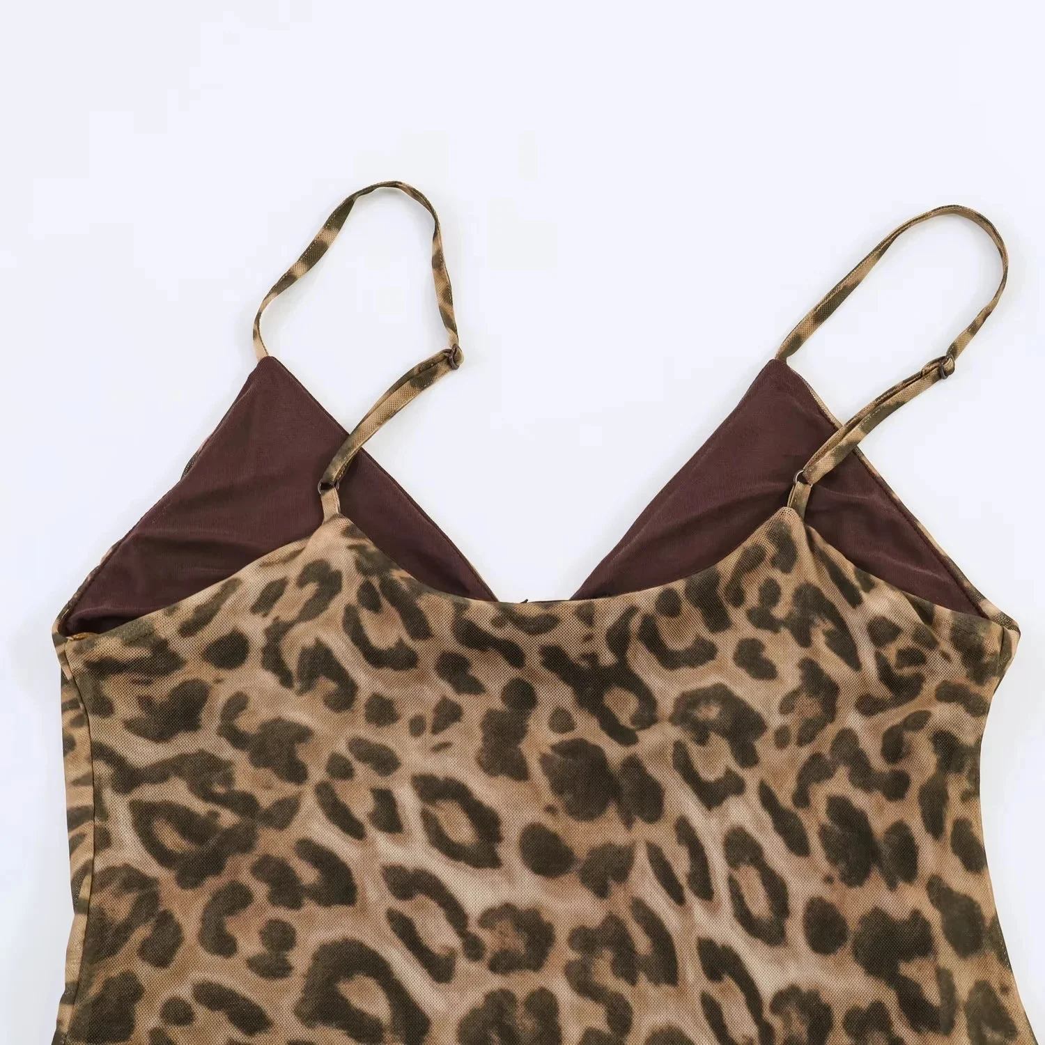 KONDALA Vintage Sexy Women Long Cami Chiffon Dress Leopard Beach Holiday Party Dress Fashion 2026 Spring Summer Elegant Dress