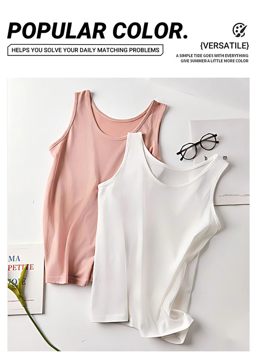 Korean Casual Loose Women Camisole Soft Summer Breathable Tank Top Bottom Sleeveless Streetwear Sport Comfortable Outerwear Tops