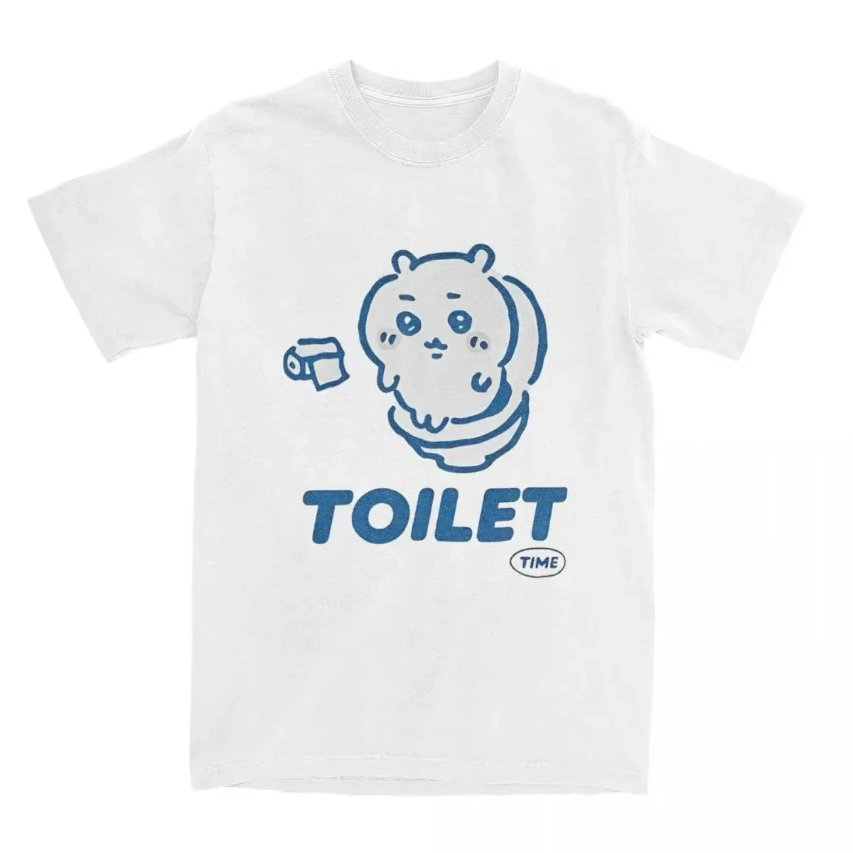 Anime Chikawa Toilet Time Printed T-shirt Men's and Women's T-shirt Men's Top Sports T-shirt 2026 Summer New Tee Streetwear