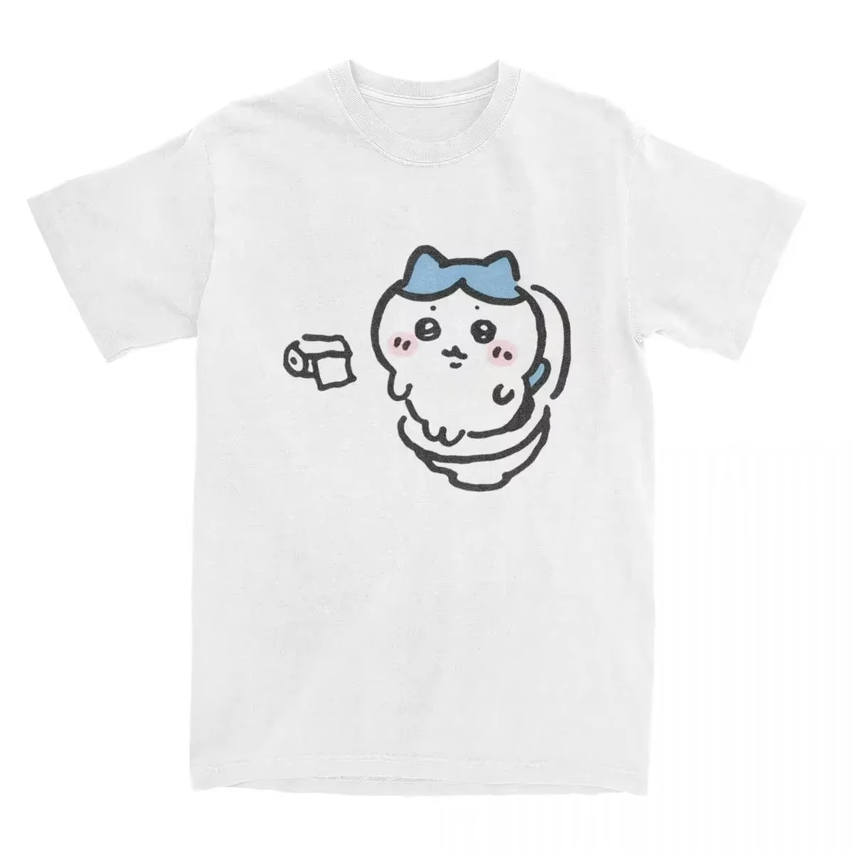 Anime Chikawa Toilet Time Printed T-shirt Men's and Women's T-shirt Men's Top Sports T-shirt 2026 Summer New Tee Streetwear