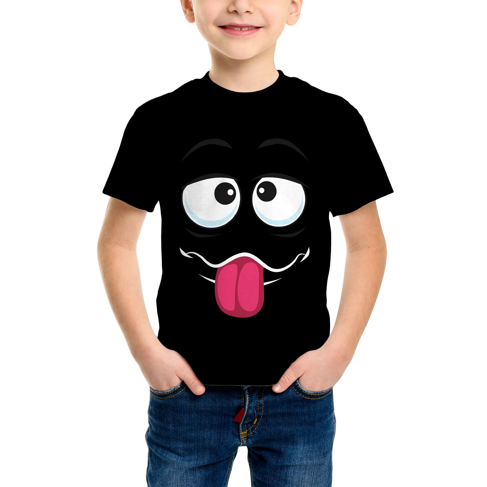 3D Tiger Pattern Printing Fashion T-Shirt Tiger Element Printing Summer New Boy Personalized Cool Tops Kids Funny T Shirt