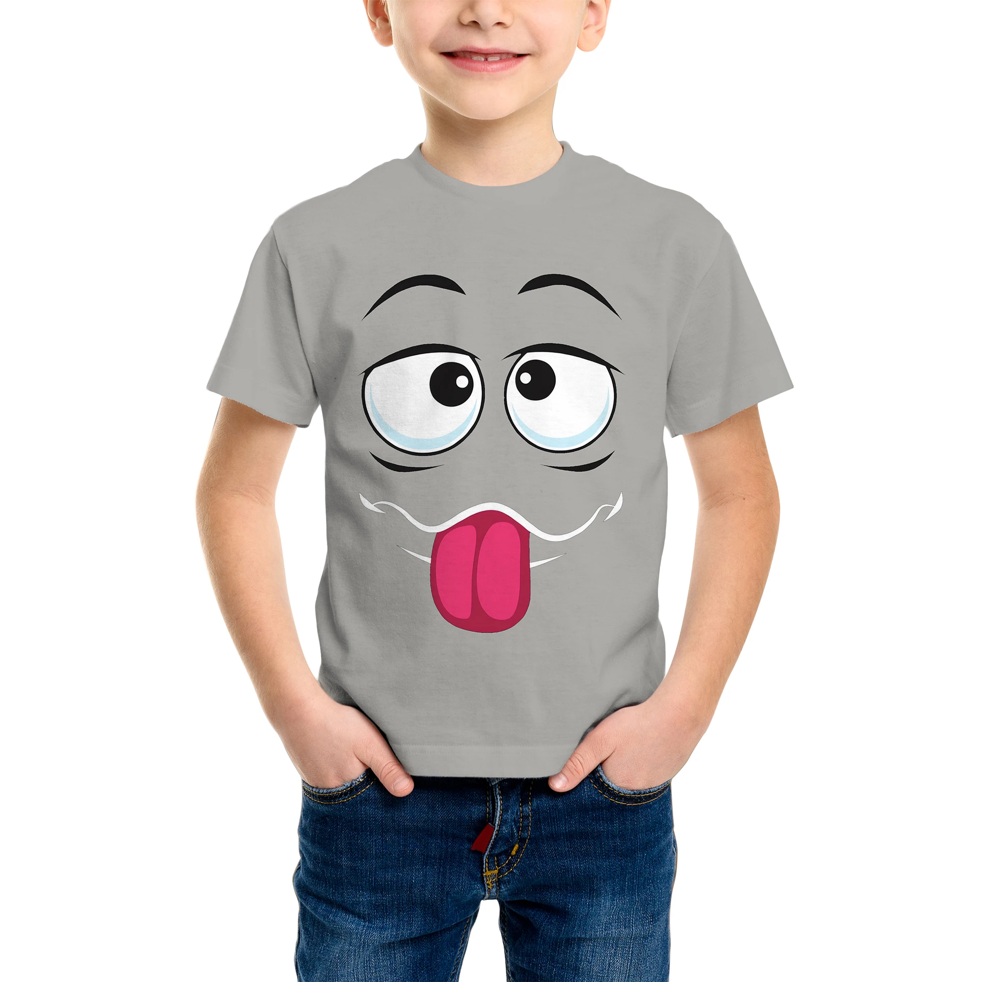 3D Tiger Pattern Printing Fashion T-Shirt Tiger Element Printing Summer New Boy Personalized Cool Tops Kids Funny T Shirt